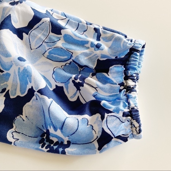 Old Navy Blue Floral Deep V-Neck Faux Wrap Long Sleeve Dress Size S - Picture 5 of 11